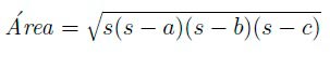 Formula del area de un triangulo escaleno